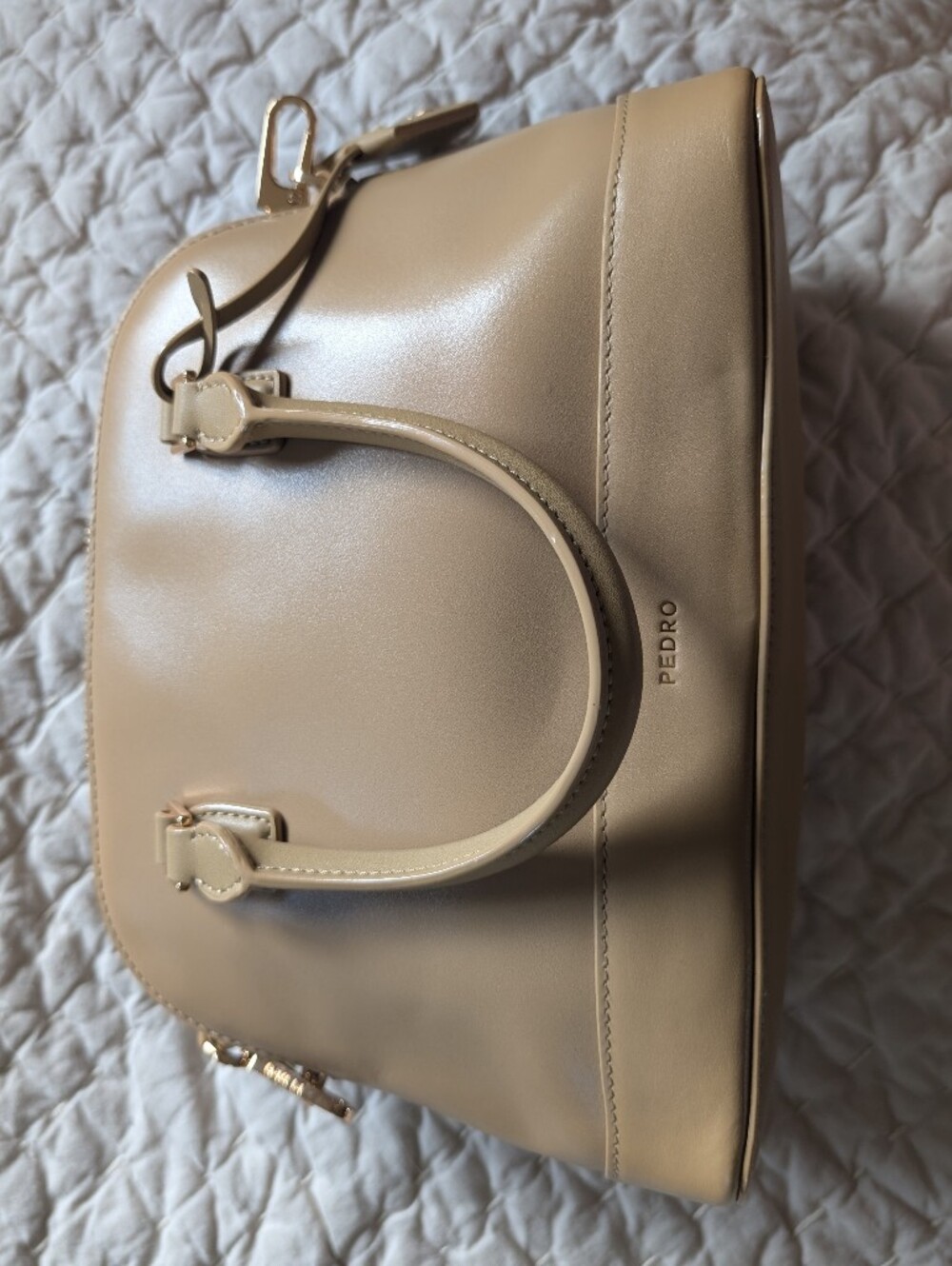 Pedro Beige Leather Dome Satchel - Picture 8 of 8